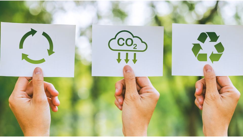 3 hands holding pieces of paper showing different symbols