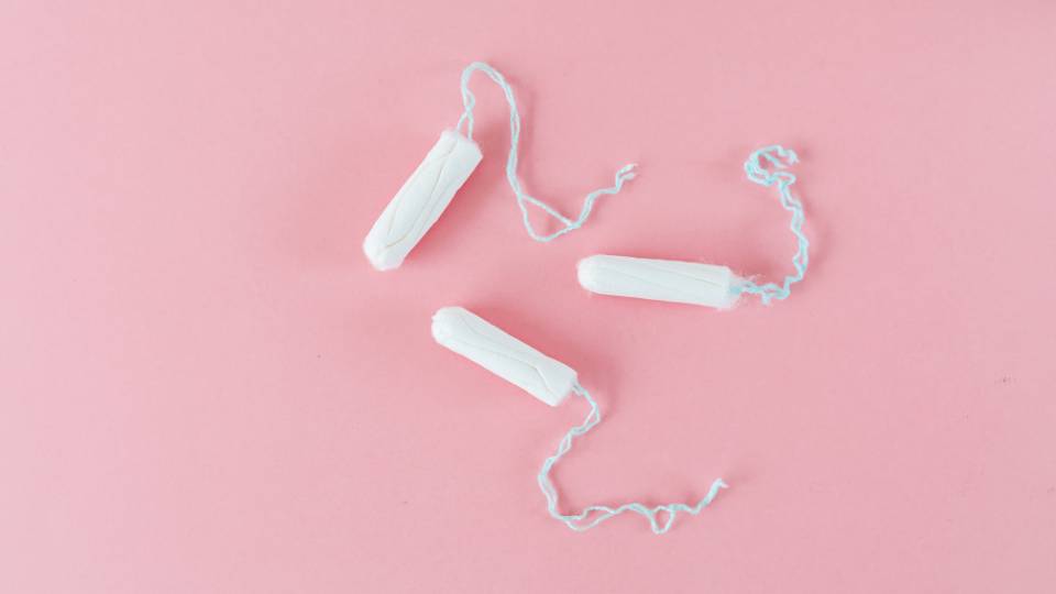 tampons on a pink background
