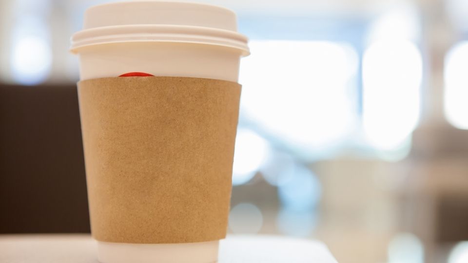 close up shot of a disposable coffee cup