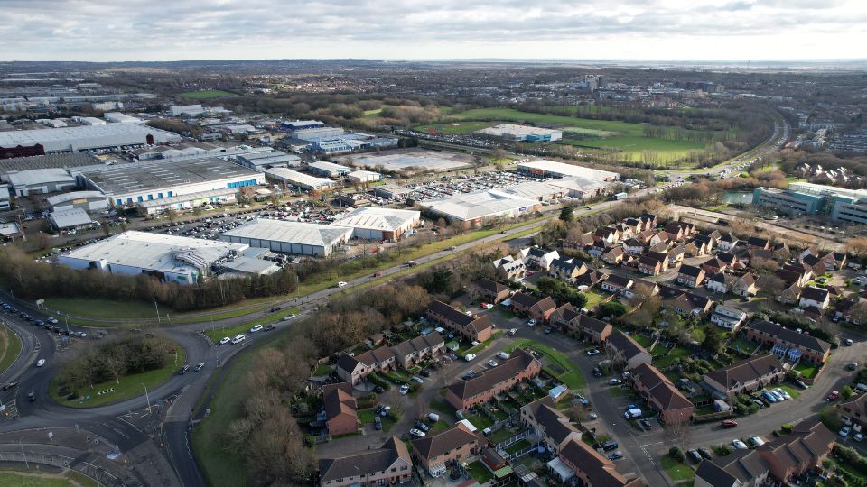 Basildon city centre from an aerial view