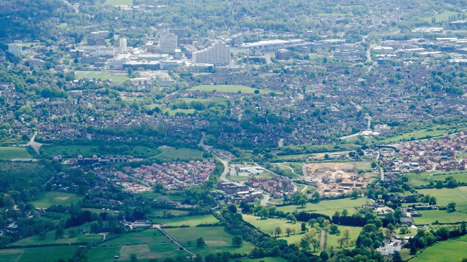 Bracknell Forest from an aerial view