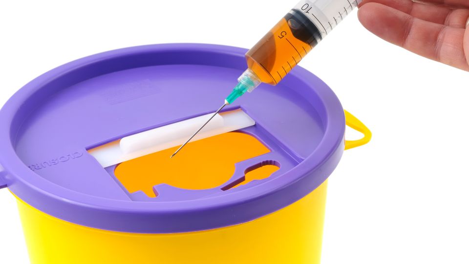 sharps waste bin