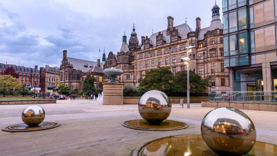 Photograph of Sheffield city centre.