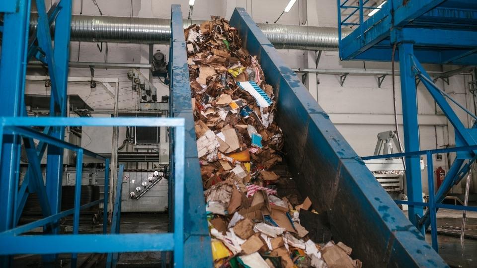 recycle centre cardboard and paper