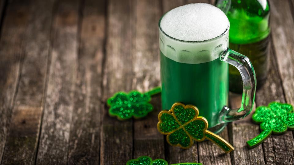 St Patricks Day green pint