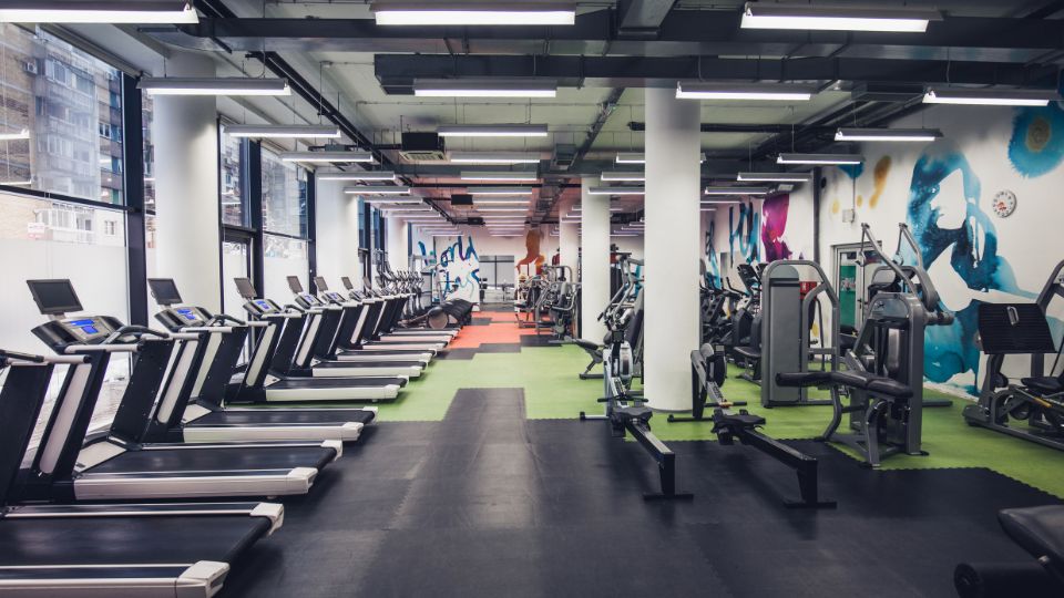 Inside a gym